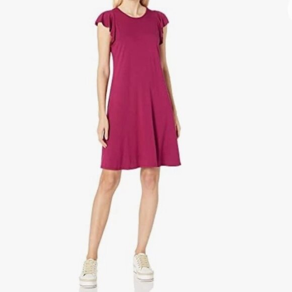 Three Dots Easy Flounce Dress navy blue - Picture 1 of 5